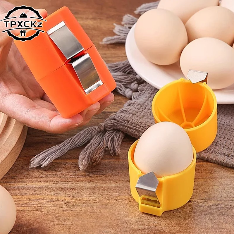 1pc Egg Topper Shell Cutter Beater Raw Egg Cracker Separator Filter Egg Opener Yellow/Orange/Rose red Kitchen Baking Tools