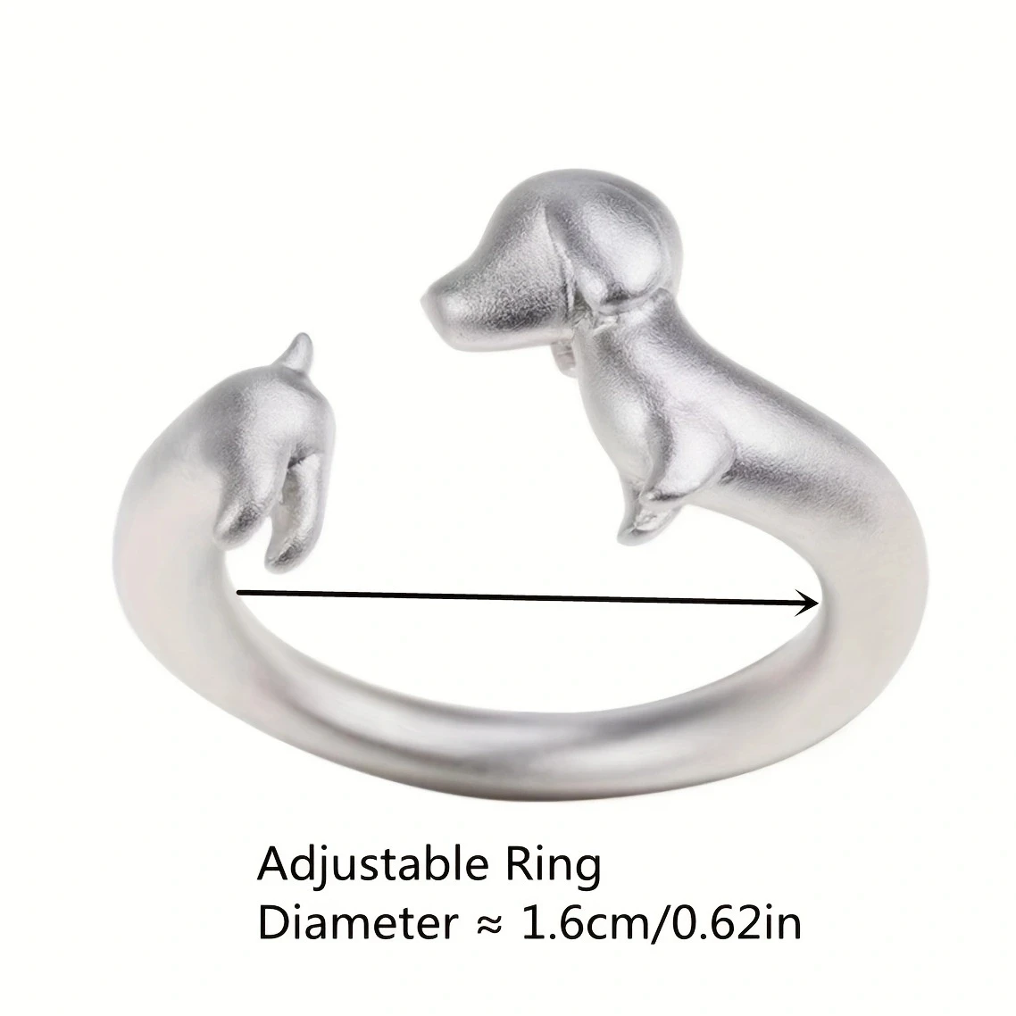 Unique Frosted Texture Retro Long Open Sausage Dog Ring Cute Can Be A Birthday Gift for Friends or A Commemorative Gift for Dogs