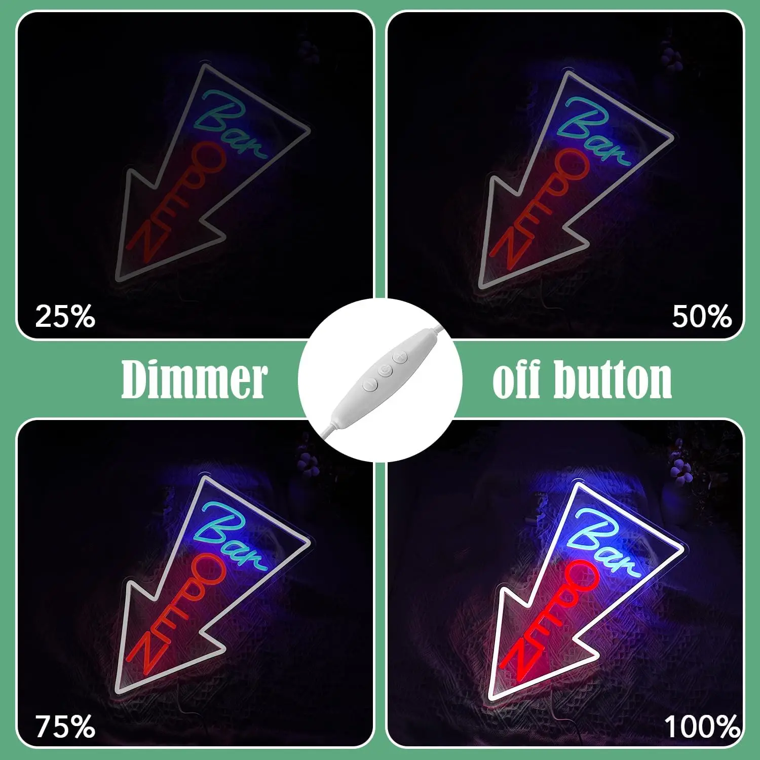 ป้ายไฟนีออนรูปลูกศรเปิดร้าน พร้อมพอร์ต USB ปรับความสว่างได้ ป้ายไฟลูกศรเปิดร้าน ตกแต่งผนังสำหรับบาร์ ปาร์ตี้ สวิตช์คลับ ร้านเบียร์