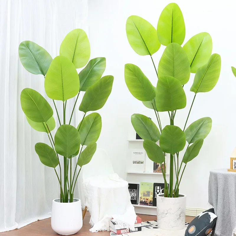 Artificial Plants Large Calathea Lutea Cigar Taro Home Festival Living Room False Green Potted Plant Decorative Ornament INS