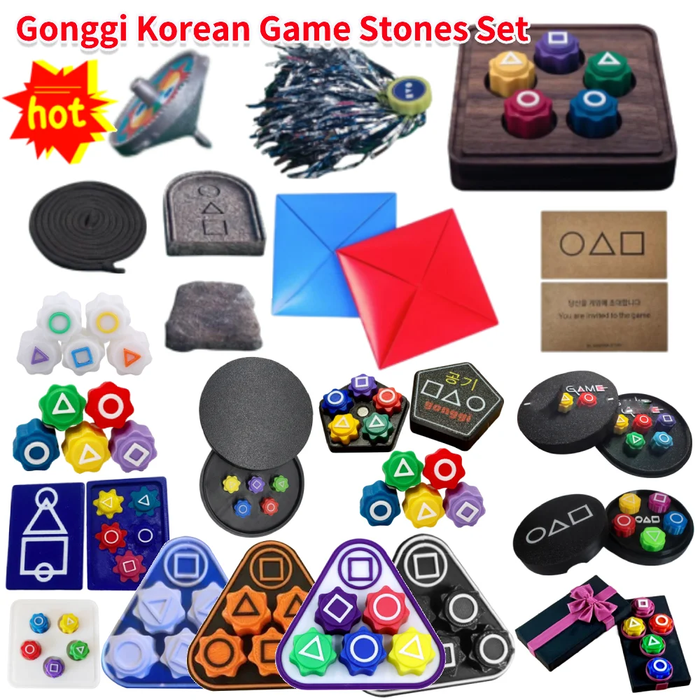 2025 Hot Game Gonggi Korean Folk Game Stones Set Gonggi Stone Catching Toy Gong Gi Game Korean Gonggi Game Fun Stress Relief Toy