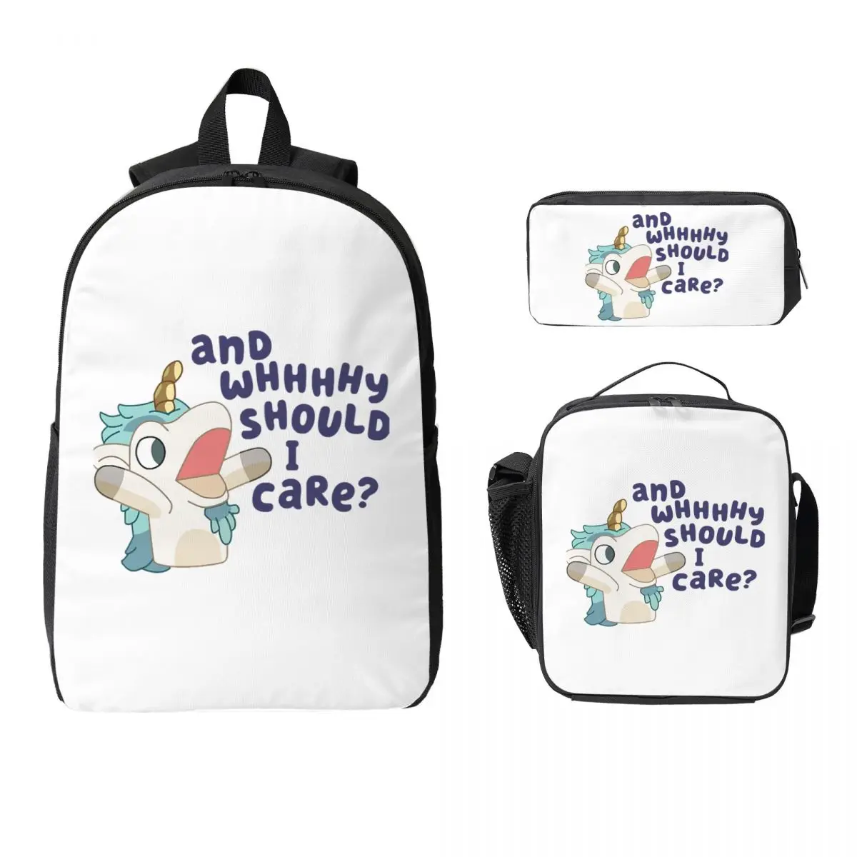 

Unicorse Backpack Student Boys Girls BookBag School Bag Computer Shoulder Bags 3ps Insulated Lunch Bag Pencil Case