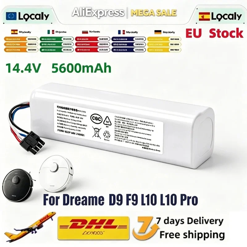 5600mAh14.4V 4S2P-MMBK P2150-4S2P-XWDLS Wiederaufladbarer Lithium-Akku, konstante stabile Leistungsabgabe, mehrfacher Schutz gegen Überladung, robuste, langlebige Ersatzteile für Xiaomi Mijia Dreame