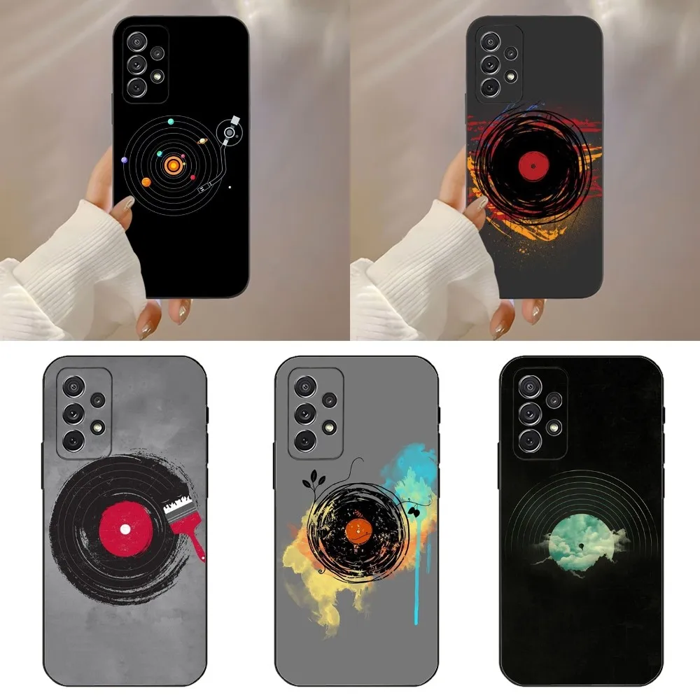 Vinyl DJ Record Art Phone Case For Samsung Galaxy A91,A80,A73,A72 ,A71,A53A52,A32 ,A31A22,A21s,A20,Black Cover