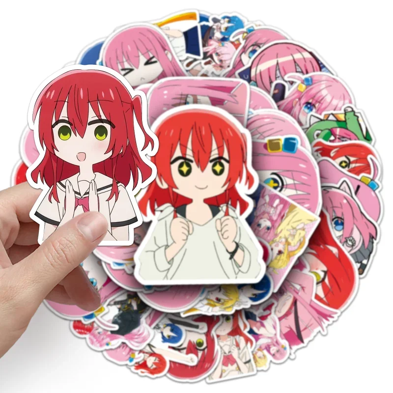 50pcs BOCCHI THE ROCK Anime Figure Stickers Kawaii Hitori Yamada Ryo Ijichi Nijika Kita Ikuyo DIY Luggage Waterproof Stickers