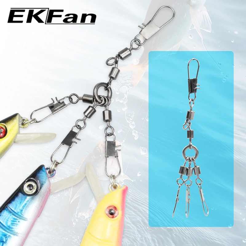 EKFan 5 Stück achtförmiger Ringverbinder 360 ° Rotation für Köder-Angelrollenstangen- und Hakenteile-Zubehör – Detail 5