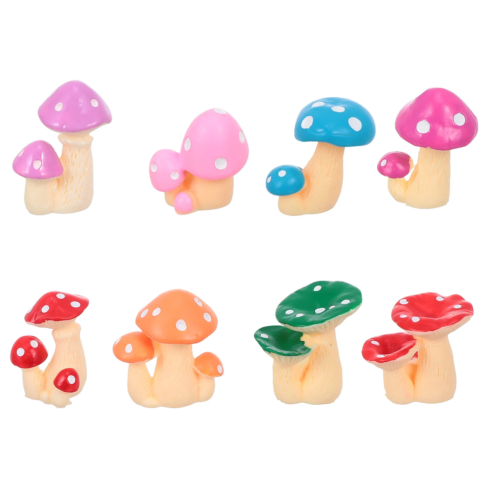 

8 Pcs Resin Mushroom Figurines Miniature Garden DecorationsMushroomMicro L Plant Photo Prop Accessories