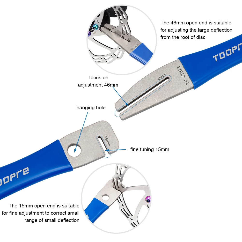 Llave de corrección de disco de bicicleta, herramienta de ajuste de reparación de freno de disco, alineación de Rotor, acero inoxidable