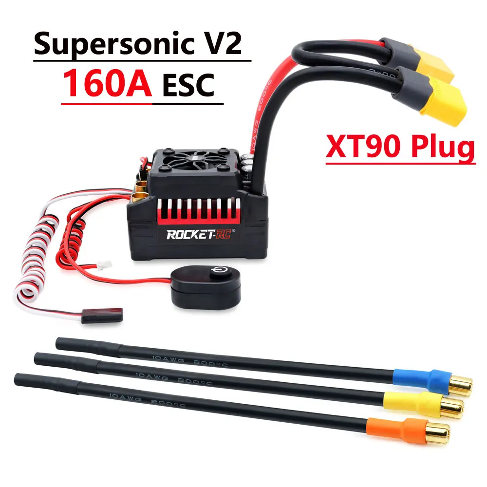ROCKET-RC RC ESC Borstelloze V2 50A 60A 90A 110A 130A 160A Elektronische Snelheidsregelaars voor 1/7 1/8 1/10 RC Auto Buggy Truck Onderdelen