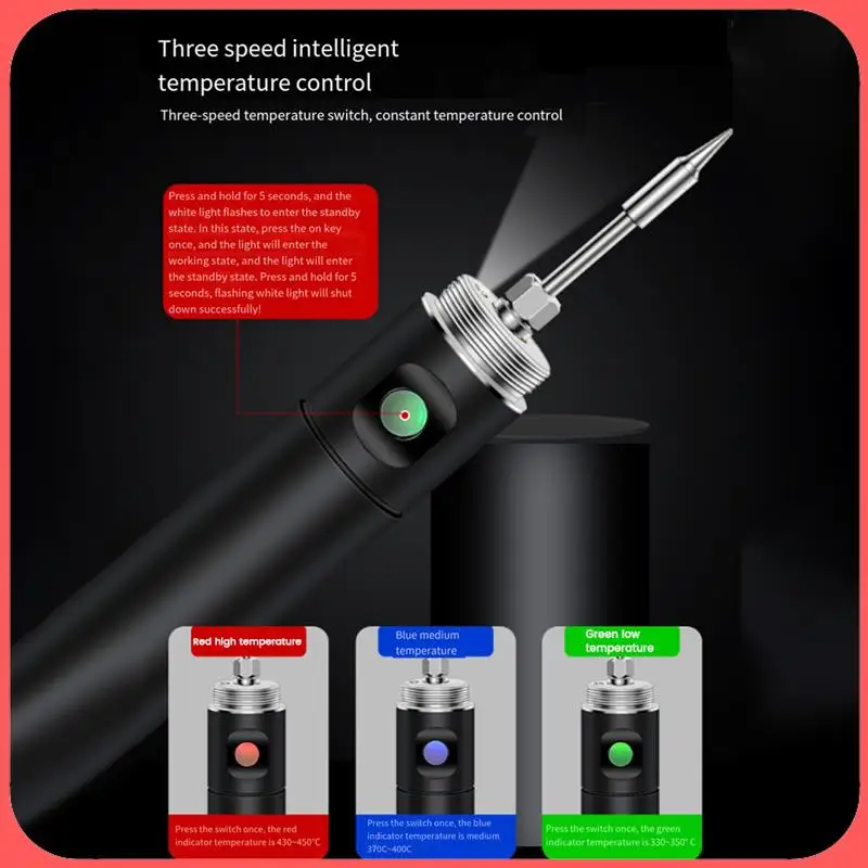 

AA89-USB Soldering Iron DIY Manual Radio Soldering Iron Set Mini Convenient Adjustable Temperature Home Tools Metal