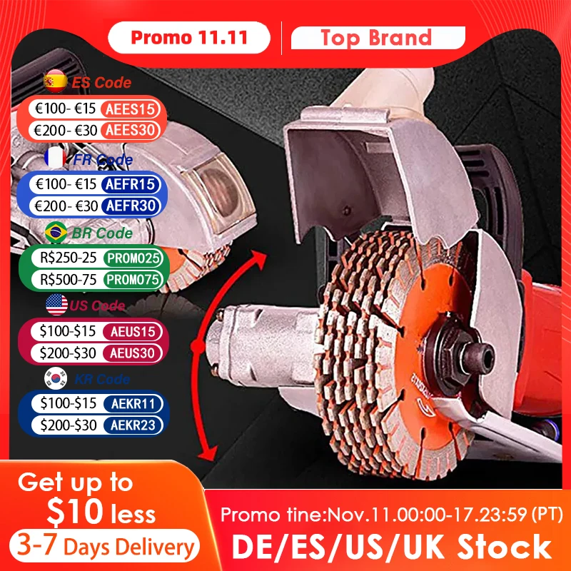 

Wall Groove Cutting Machine 4000W 6500RPM Electric Wall Chaser 5x133mm Saw Blades Industrial Slot Brick Concrete Marble