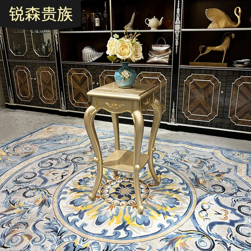 

Solid wood flower stand European style carved storage rack floor-standing neoclassical flower pot rack furniture