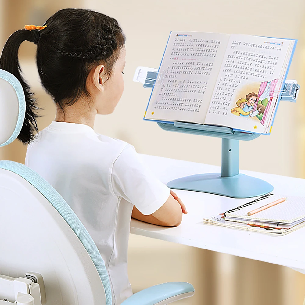 1pcs Student Reading Stand Children's Simple Desktop Height Adjustable Elevating Bed Desktop Bookclip Fixed Books
