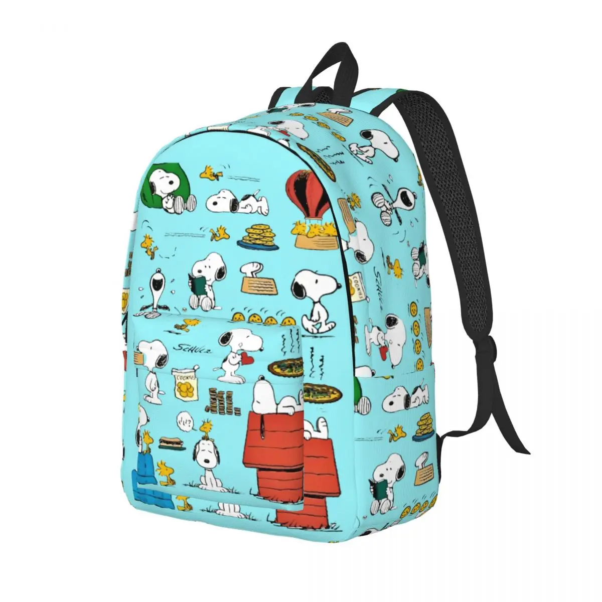 Custom S-Snoopys Woodstock Canvas Backpacks for College School Student Bookbag Fits 15 Inch Laptop Charlie Brown Anime Bags