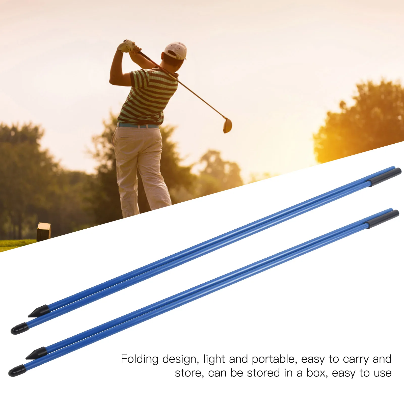 

Golf Alignment Sticks Collapsible Golf Practice Rods Swing Trainer Tools 2 Sections Golf Alignment Stick Golf Swing Training