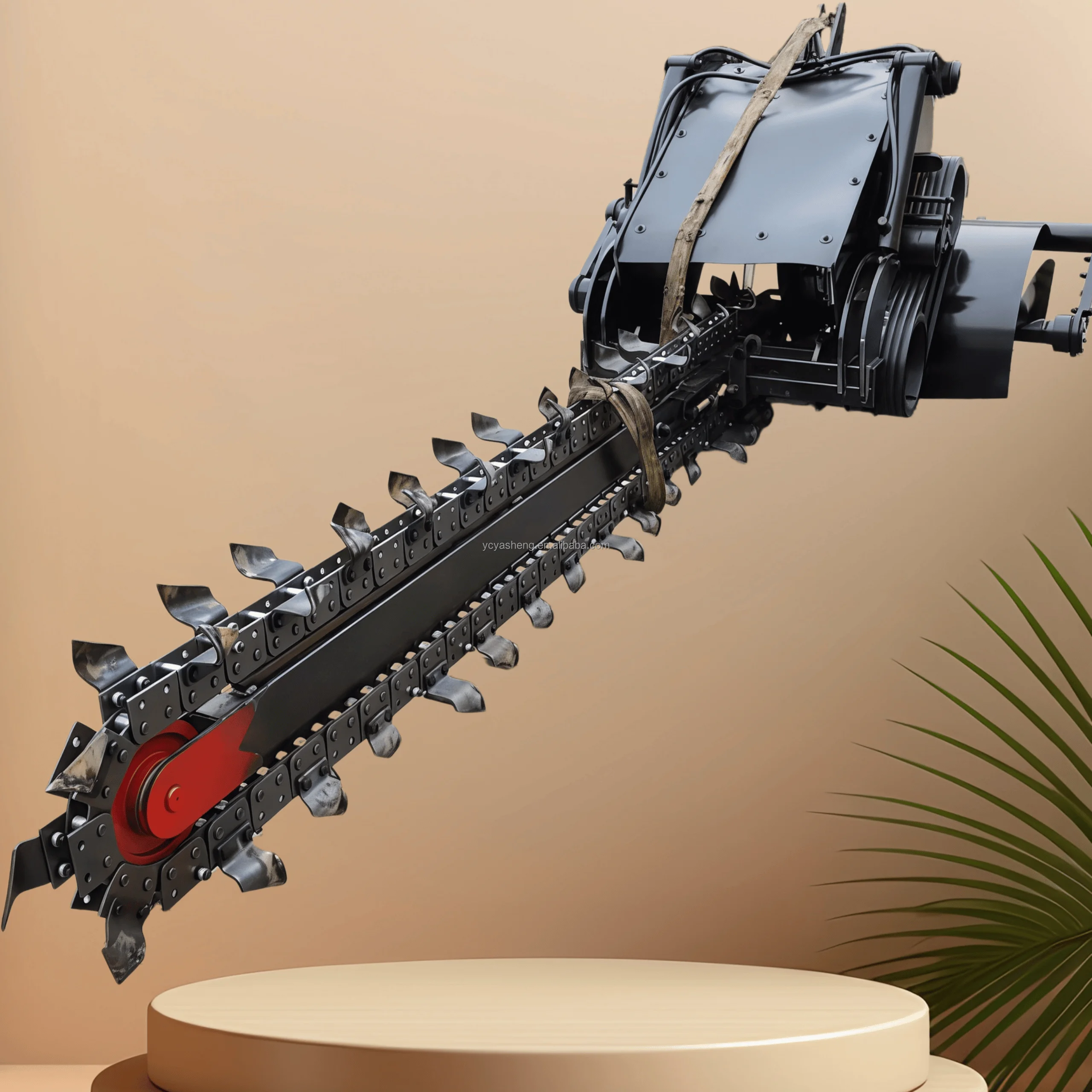 YS Farm Chain Trencher Machine Tractor 3 Point Hitch Motor Core High-Accuracy 25cm Working Width 180cm Working Depth 700kg