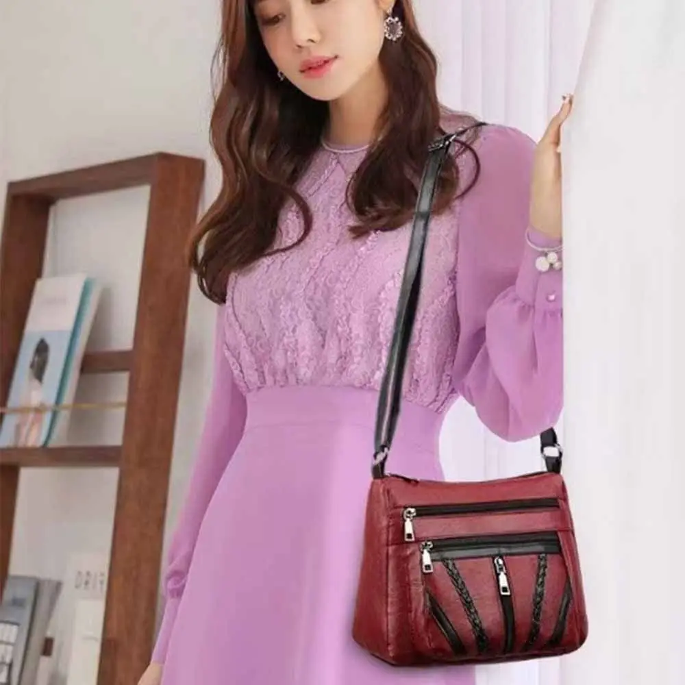 

Модная большая вместительная женская сумка через плечо из искусственной кожи, водонепроницаемая сумка через плечо, винтажная минималистичная сумка-мессенджер для путешествий