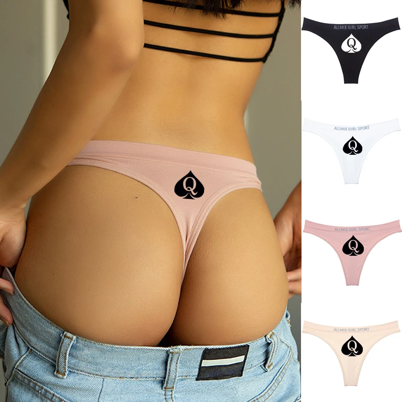 Queen of Spades Sexy Underwear for Women Hot Wife Queen Sports Fitness Seamless Girl\'s Panties Low Waist Traceless Ladies Brief