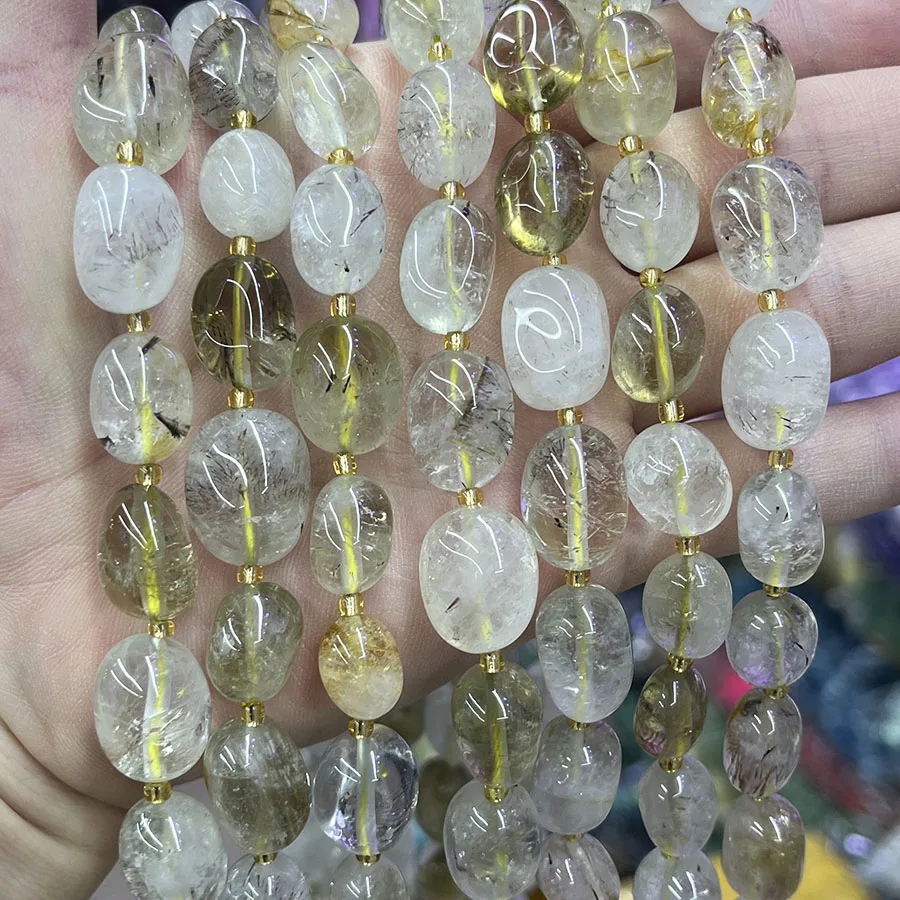 

Natural Chicken Hair Crystal Conformal Irregular Irregular Faceted Loose For Jewelry Making DIY Necklace Bracelet 15''10-15mm