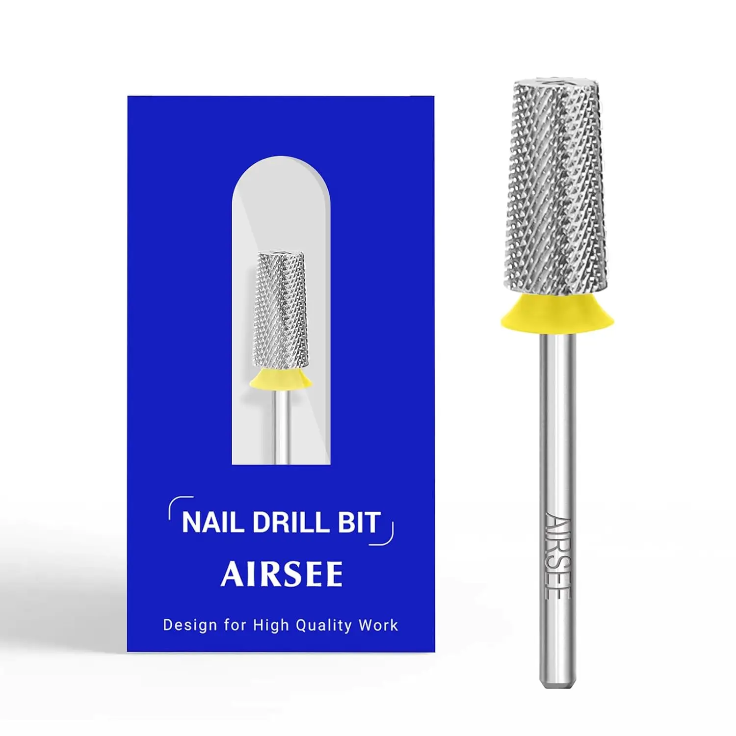 

Tungsten Carbide Nail Drill Bit 3/32" Extra Fine Flat Top Tapered Barrel for Acrylic Gel Manicure Polishing Removal 2-Way