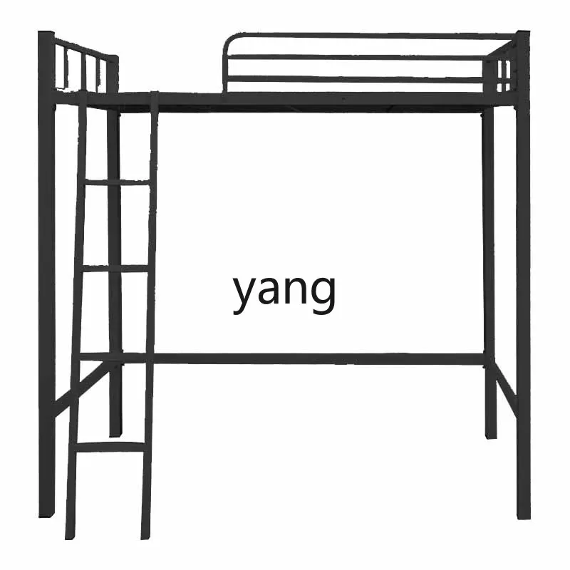 Lmm Iron Art Loft Bed Small Space Saving Iron Bed Single Double Bed Frame