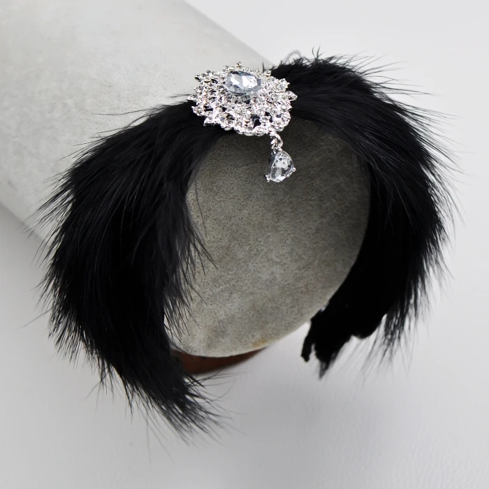 Black White Ballet feathers Swan headdress Ballet costume feathers Headband Hair Accessories