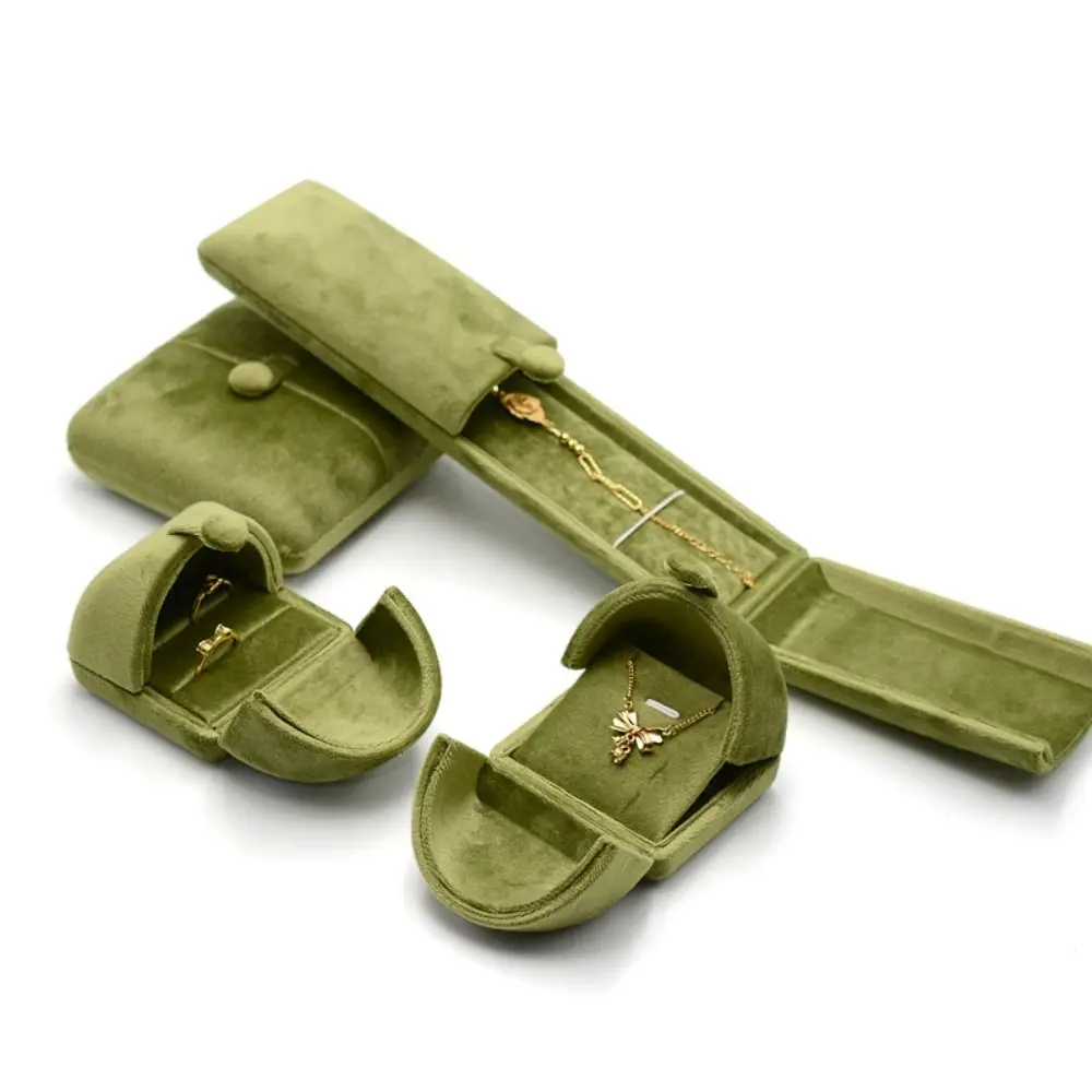 

Сплошной цвет бархатная шкатулка для драгоценностей винтажная двойная дверь ожерелье браслет футляр украшения органайзер держатель для ювелирных изделий