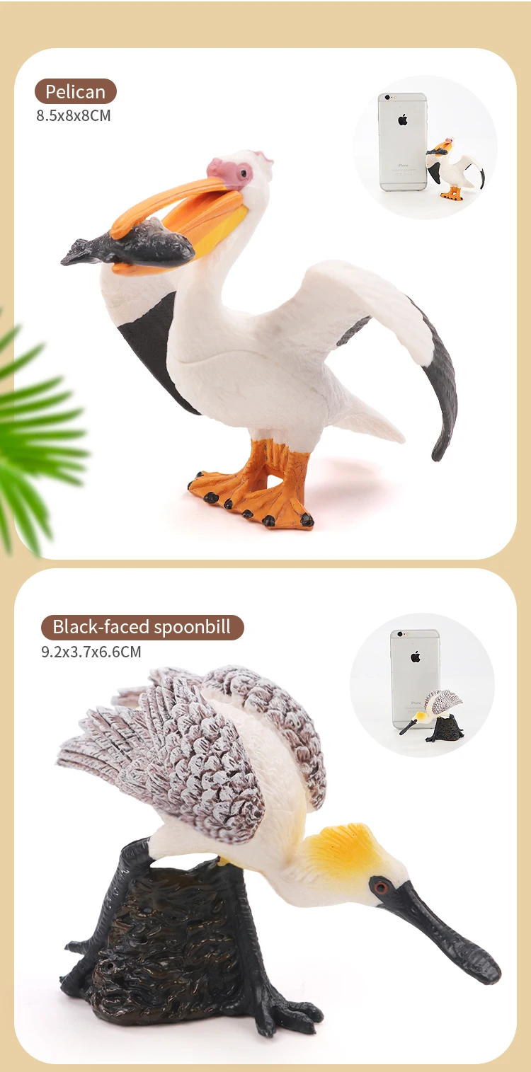 Miniatur-Klassiker-Vogel-Tier-Actionfiguren-Set – Flamingos, Papagei, Meer, Mew, Pfau, Eule, Strauß, pädagogisches Spielzeugmodell für Kinder – Detail 5