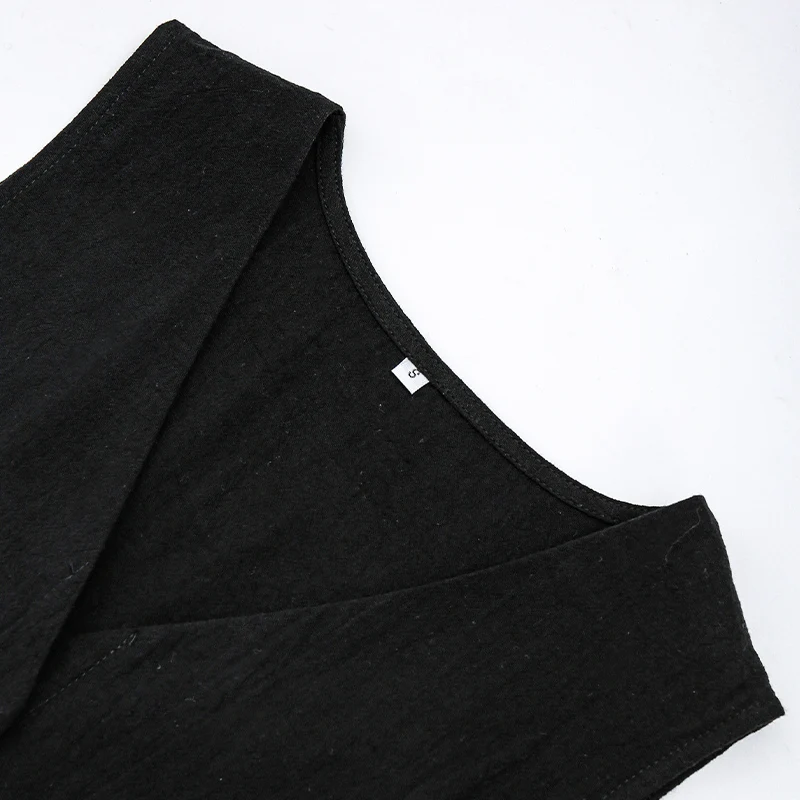 2026 New 100% Cotton Women Suits 2 Pieces Sets V Neck Sleeveless Buttons Vest Blazer+High Waist Shorts Lady Office Tracksuit
