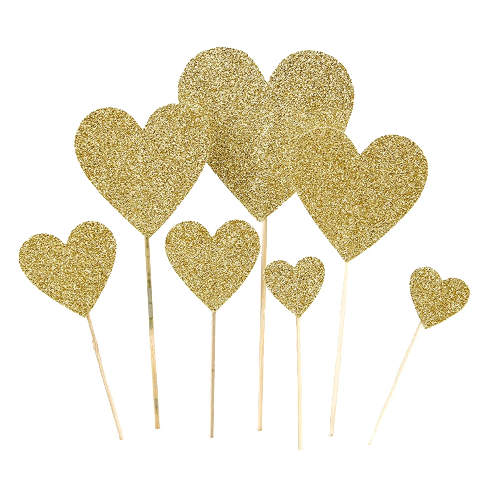 

14pcs Love Heart Cake Picks Valentine Party Cupcake Decor Heart Shaped Dessert Toppers Safe Material Cake Accessories