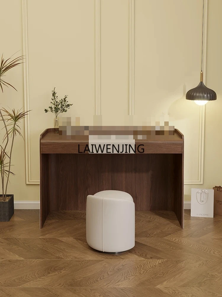 Flip dresser bedroom saddle leather simple retro premium light luxury saddle leather makeup table