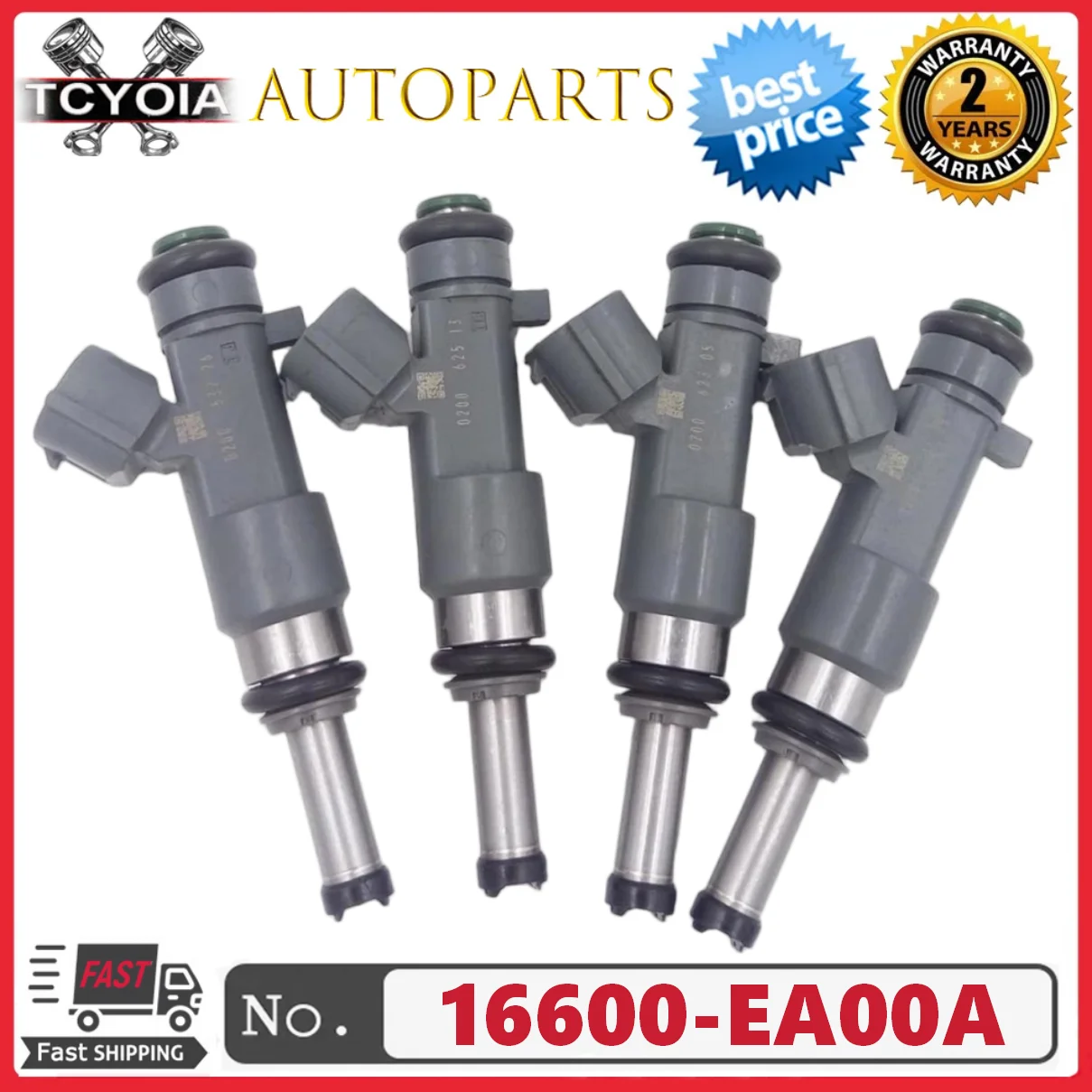 4 piezas/lote Inyectores de combustible 16600-EA00A 16600EA00A Para NISSAN FRONTIER 2005-2019 NP300 2016-2020 2.5L L4