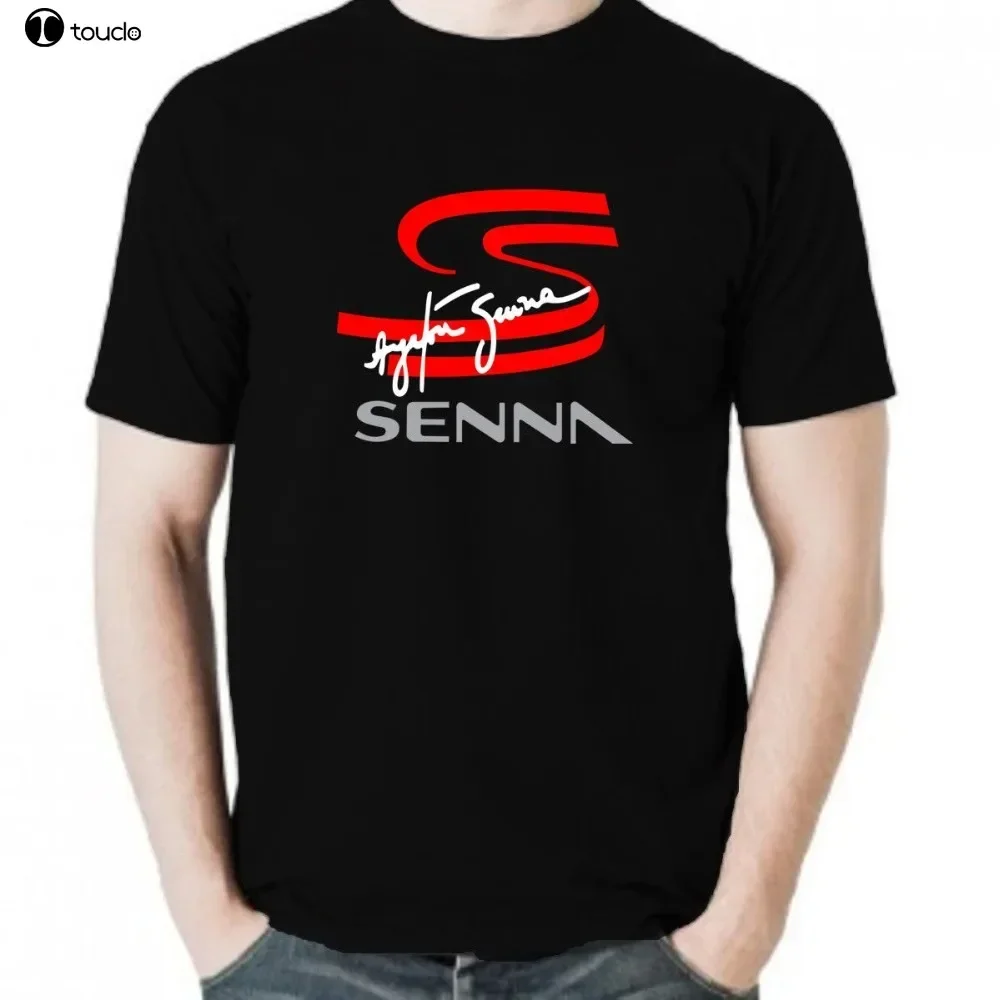 100% Cotton Short Sleeve O-Neck Tops Tee Shirts Ayrton Senna Racing Driver Legend Championship Men T-Shirt Funny T-Shirts
