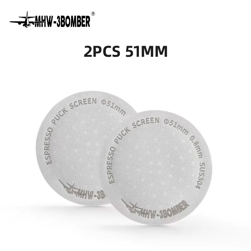 MHW-3BOMBER 51/53/58,5mm Puck-Sieb 0,2/0,8mm Metall Wiederverwendbarer Kaffeefilter für Espresso-Siebträger Kaffee-Zubehör
