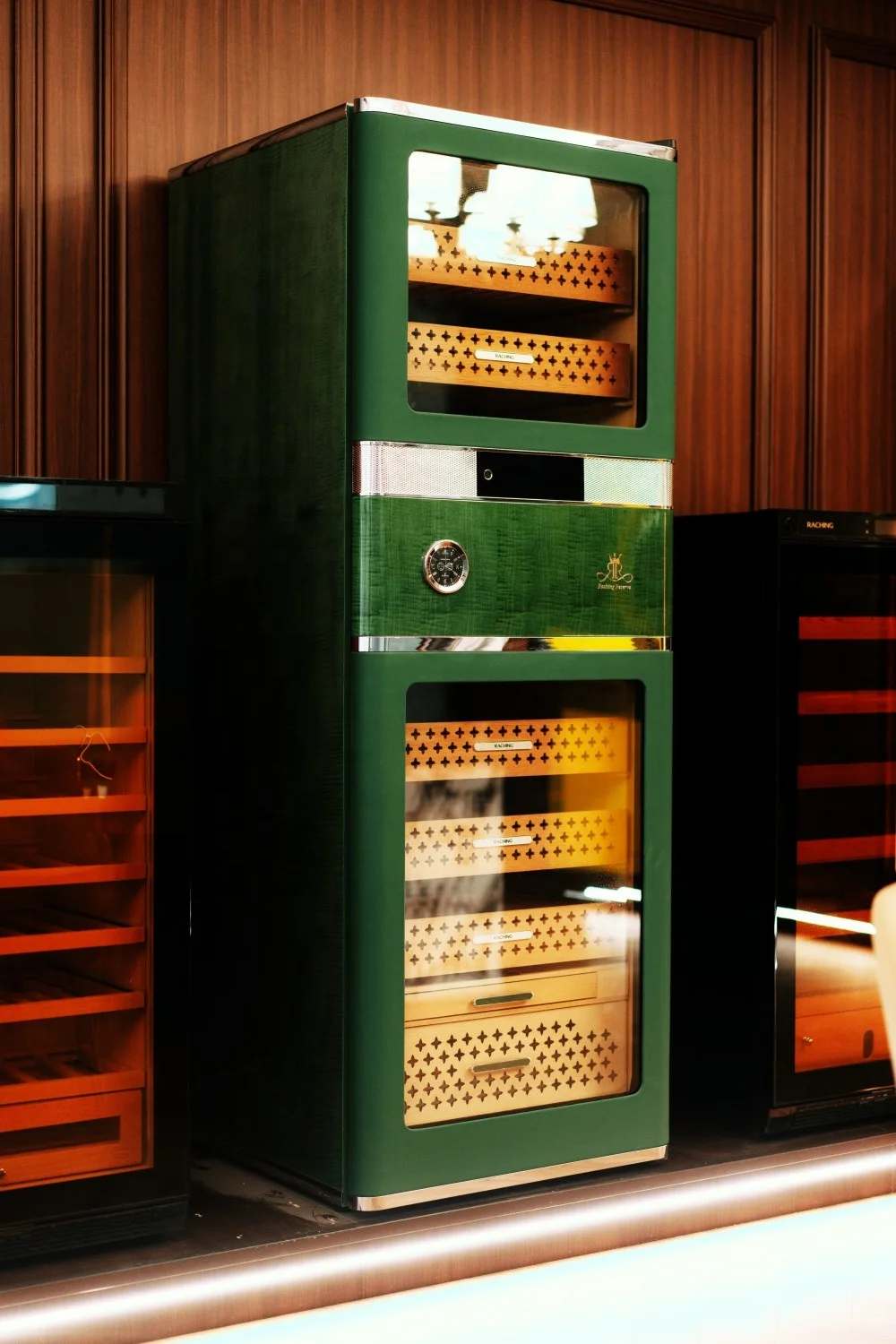 Best Humidor for Long Term Aging Large Capacity  Green Electric Cigar Humidor Hold 3000ct Cigars