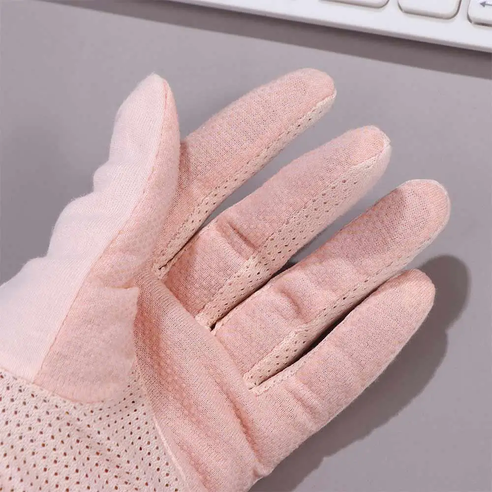 Breathable Riding Gloves Anti-slip Touch Screen Cotton Solid Color Summer Sunscreen Gloves Women Driving Gloves Outdoor Mittens