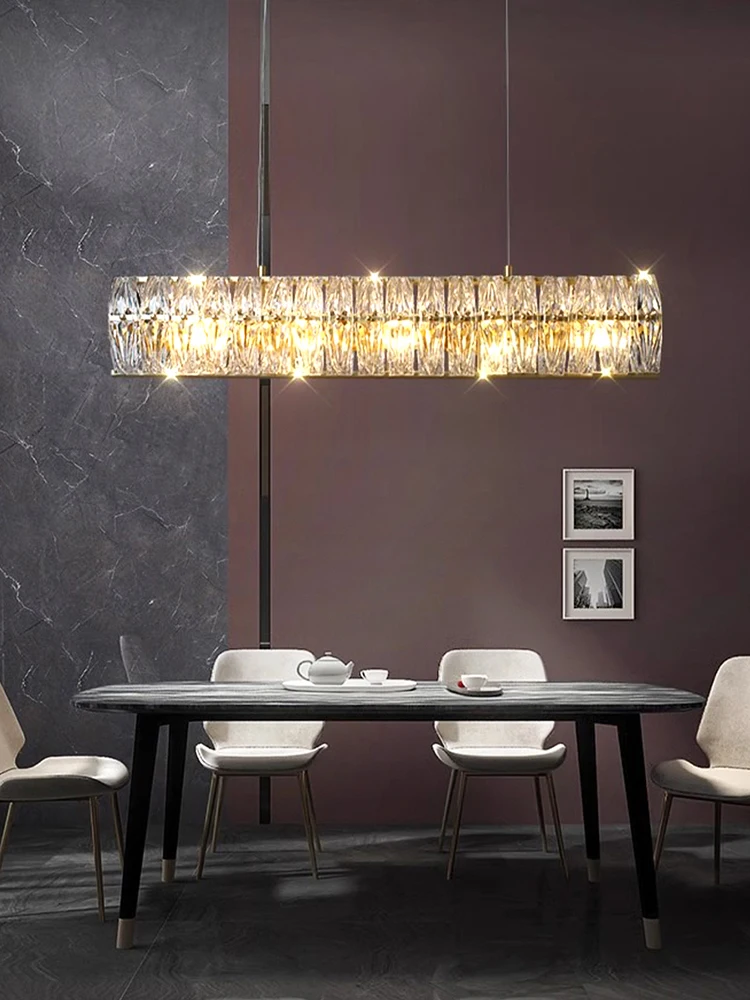 Clear Texture Glass Chandeliers LED Lighting Fixture Europe Vintage Hanging Lamp for Ceiling Living Room Decor Lustre Restaurant
