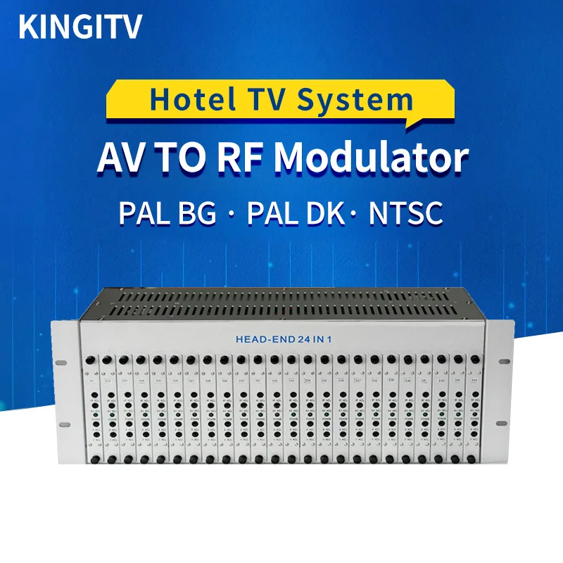 

24-channel CATV AV analogue modulator Hotel Factory TV front-end equipment AV to RF AV modulator