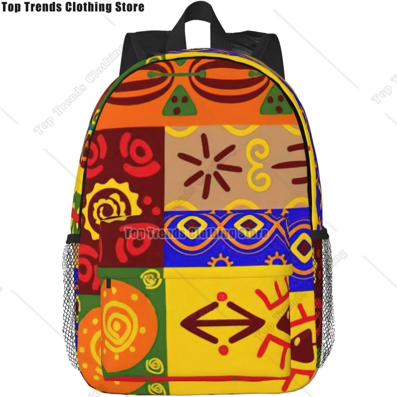 African National Patterns Print Versatile Adult Backpack For Work Hiking Waterproof Backpack Laptop Compartment