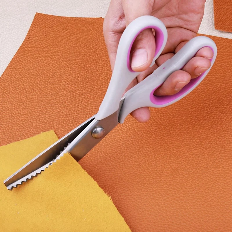 M11k-tesoura serrilhada de tecido alça macia tesoura serrilhada triangular serrilhada adequada para tecido