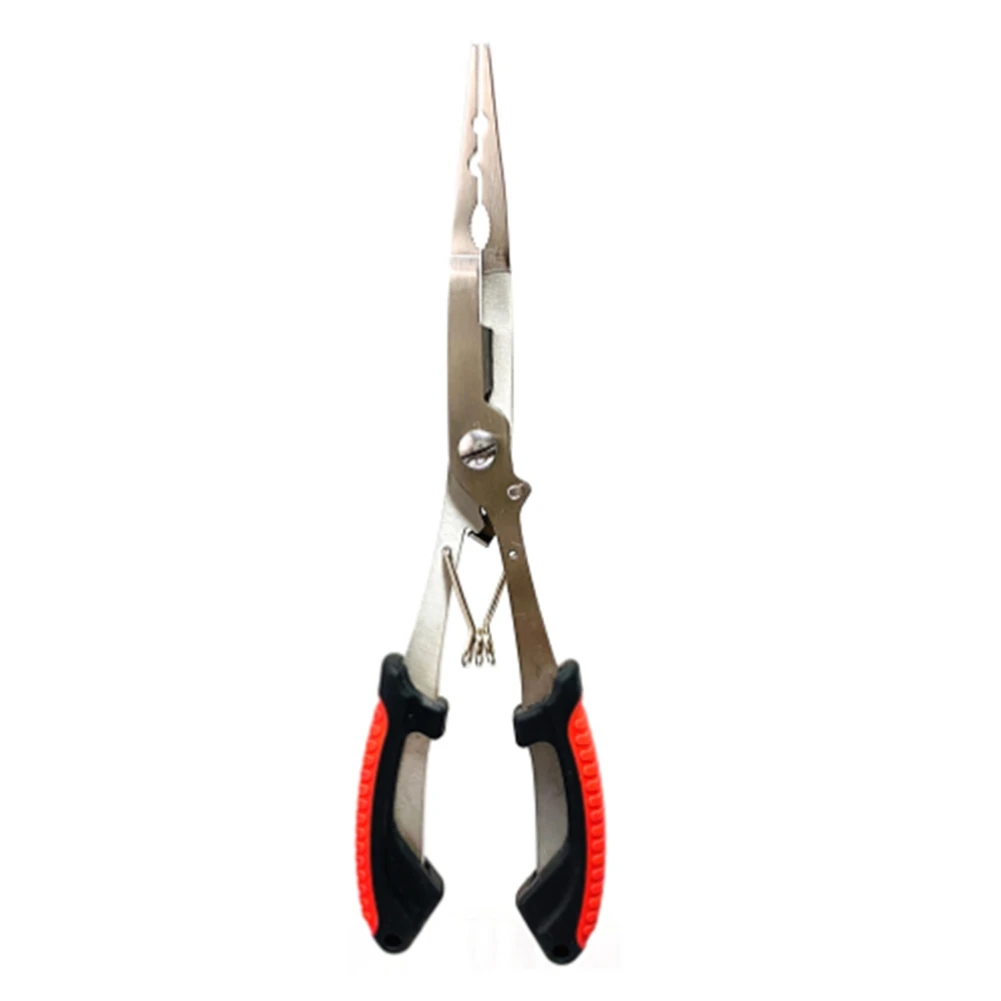 

B74A Long Pointed Fish Pliers Ergonomics Anti-Slip Multifunctional Cut Fishing Line Fishing Tied Hooks Pliers