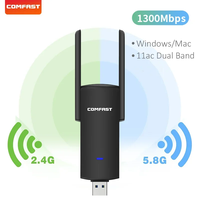 COMFAST 1300Mbps USB Wifi Adapter Dual Band 2.4G/5.8G Ethernet Wi-Fi Dongle External Antenna Wi Fi Receiver Network Card For PC