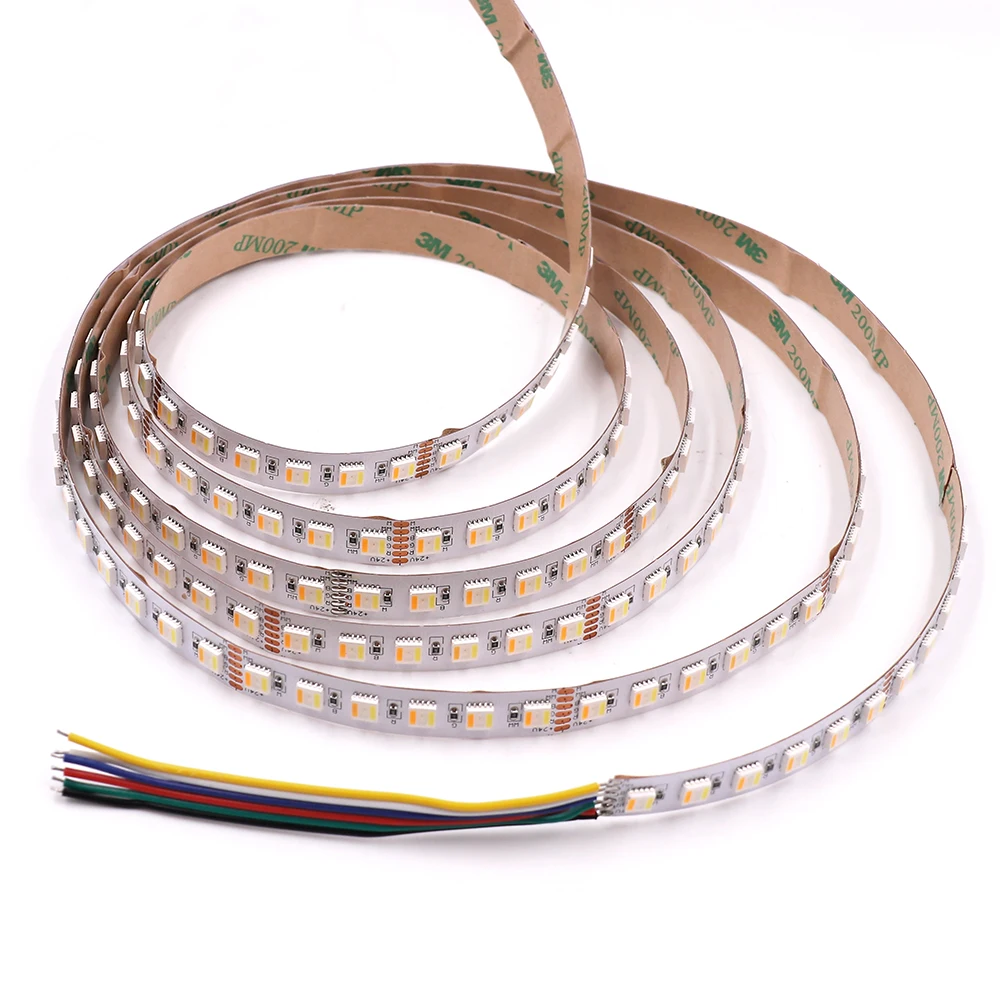 5M RGBCCT LED Strip Light 12V 24V 6pin 5050 RGB+W+WW 5 in 1 Chip RGBWW Flexible LED Tape 60/96Leds Wateproof LED Ribbon Decor