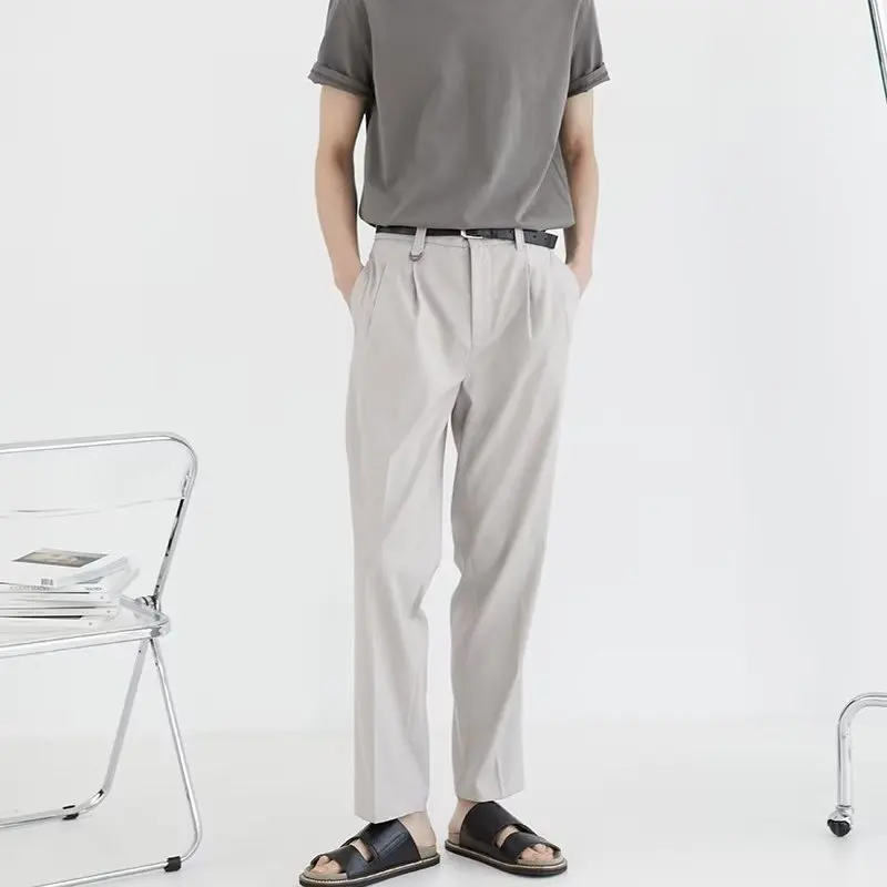 Senior Light Ripe Wind Simplicity Versatile Handsome Temperament Leisure Men\'s Business Cropped Pants Spring Autumn New 2024