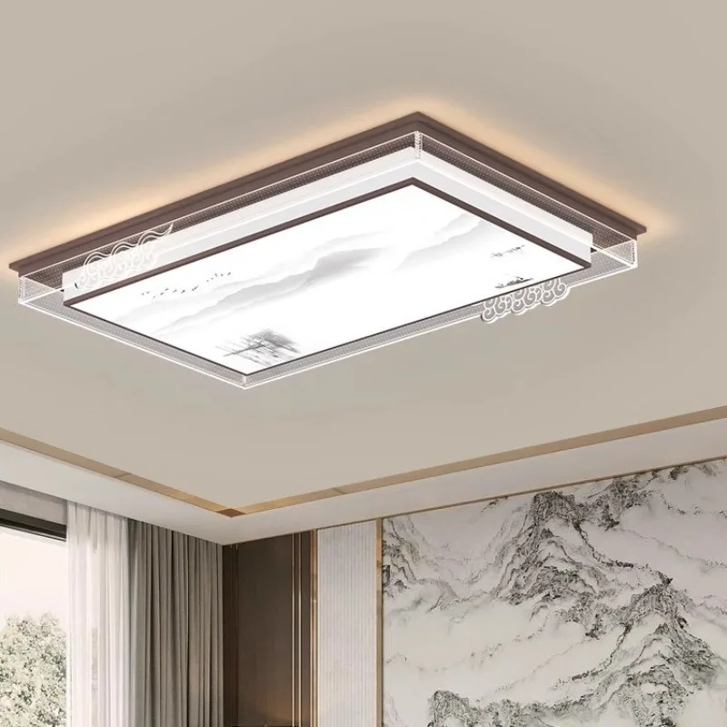 New Chinese style living room atmosphere Chinese wind ceiling light rectangular LED