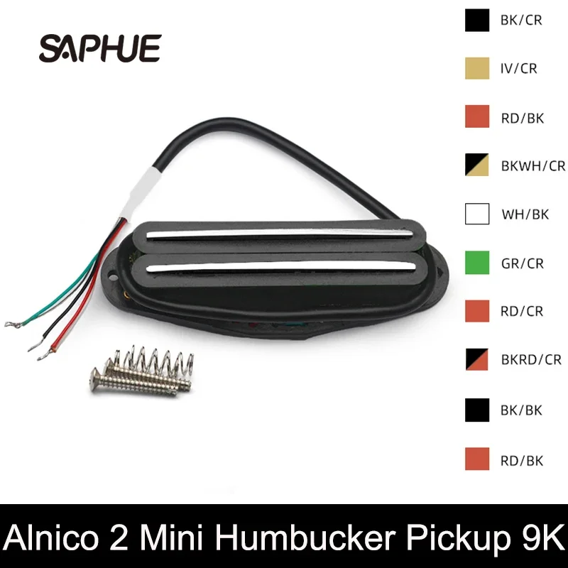 Alnico II Twin Blade Mini Humbucker ST Single Coil Pickup Size 9K 4 Conducts Output Coil Splitting Alnico 2 Multi Color