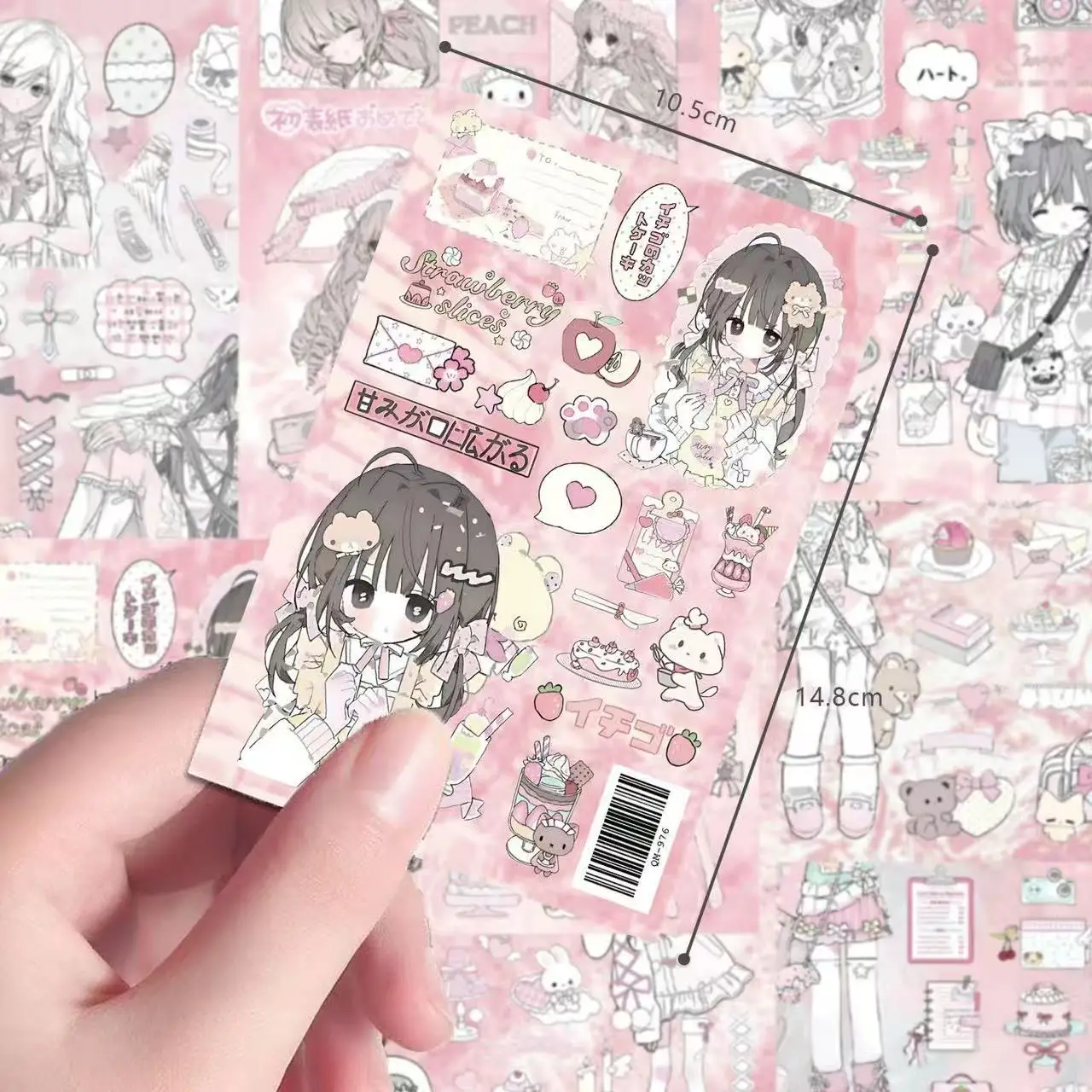 Korean Pink Soft Cute Girl Cut Film Stickers New Girl Heart Creative Healing High Beauty DIY Water Cup Stickers Book Stickers