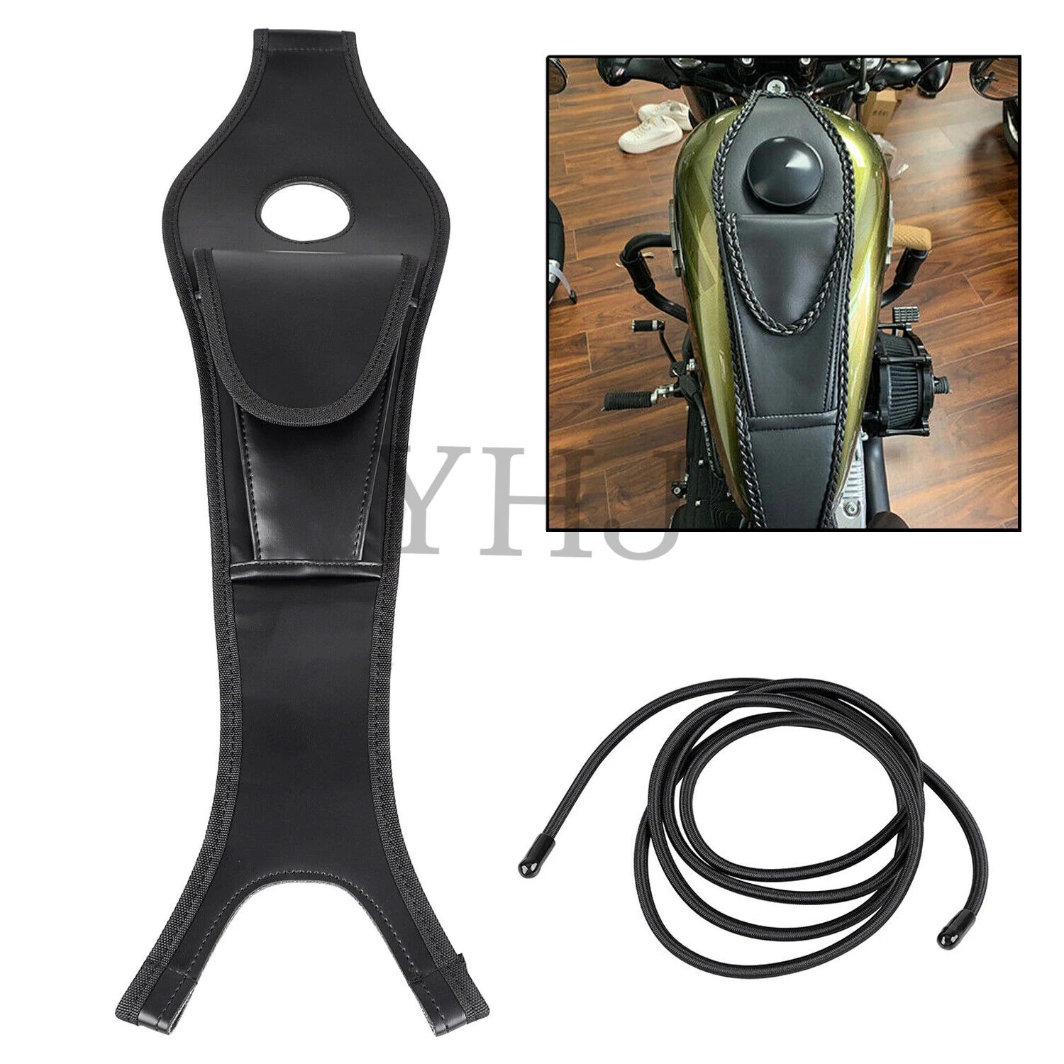 

PU Leather Fuel Tank Bib Panel Pad Bib Bra Bags For Harley Motorcycle Sportster XL883 Roadster XL1200R 883R Super Low XL883L