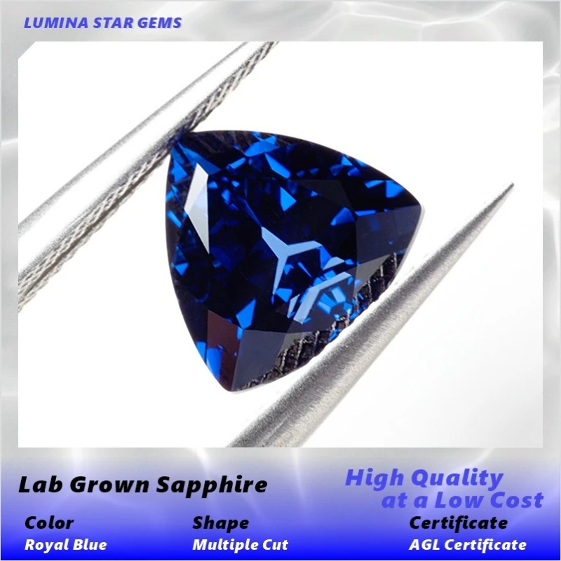 AbLab Grown Sapphire Royal Blue Color Multiple Cuts Available Gems for Jewelry Setting & Custom Design with Selectable Certifica