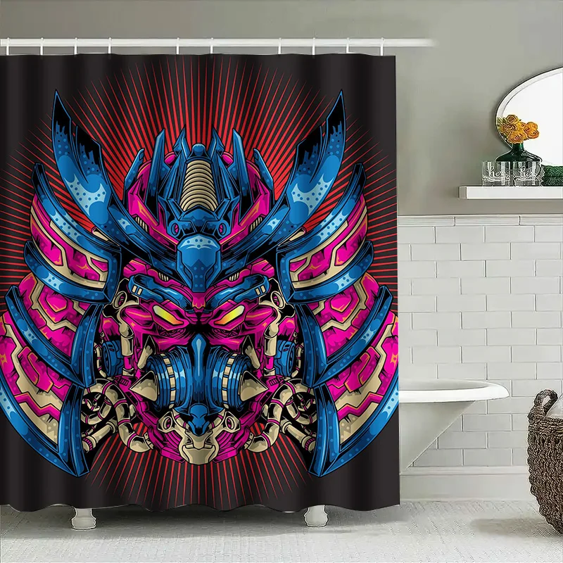 

Tuniu психоделический робот аниме занавеска для душа крутой декор комнаты уникальный художественный подарок для него и декор для ванной комнаты